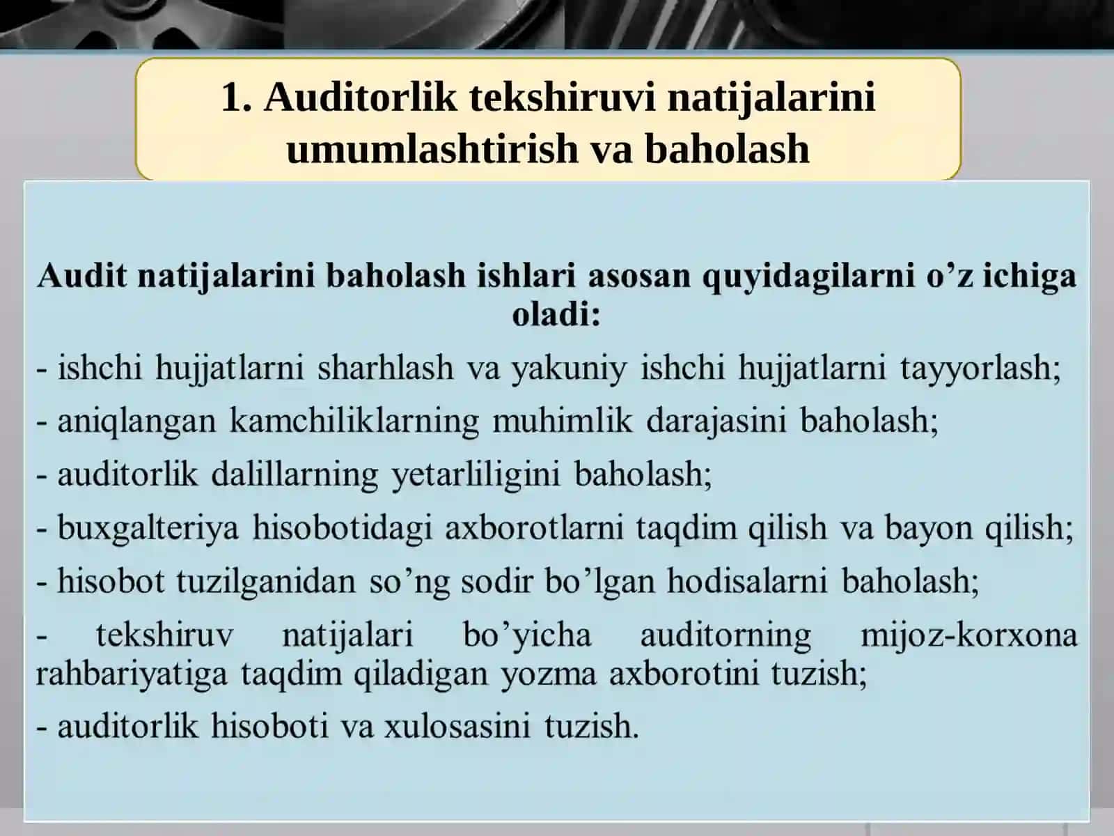 AUDITORLIK XULOSA VA TAKLIFLARINING XALQARO STANDARTLARI 3