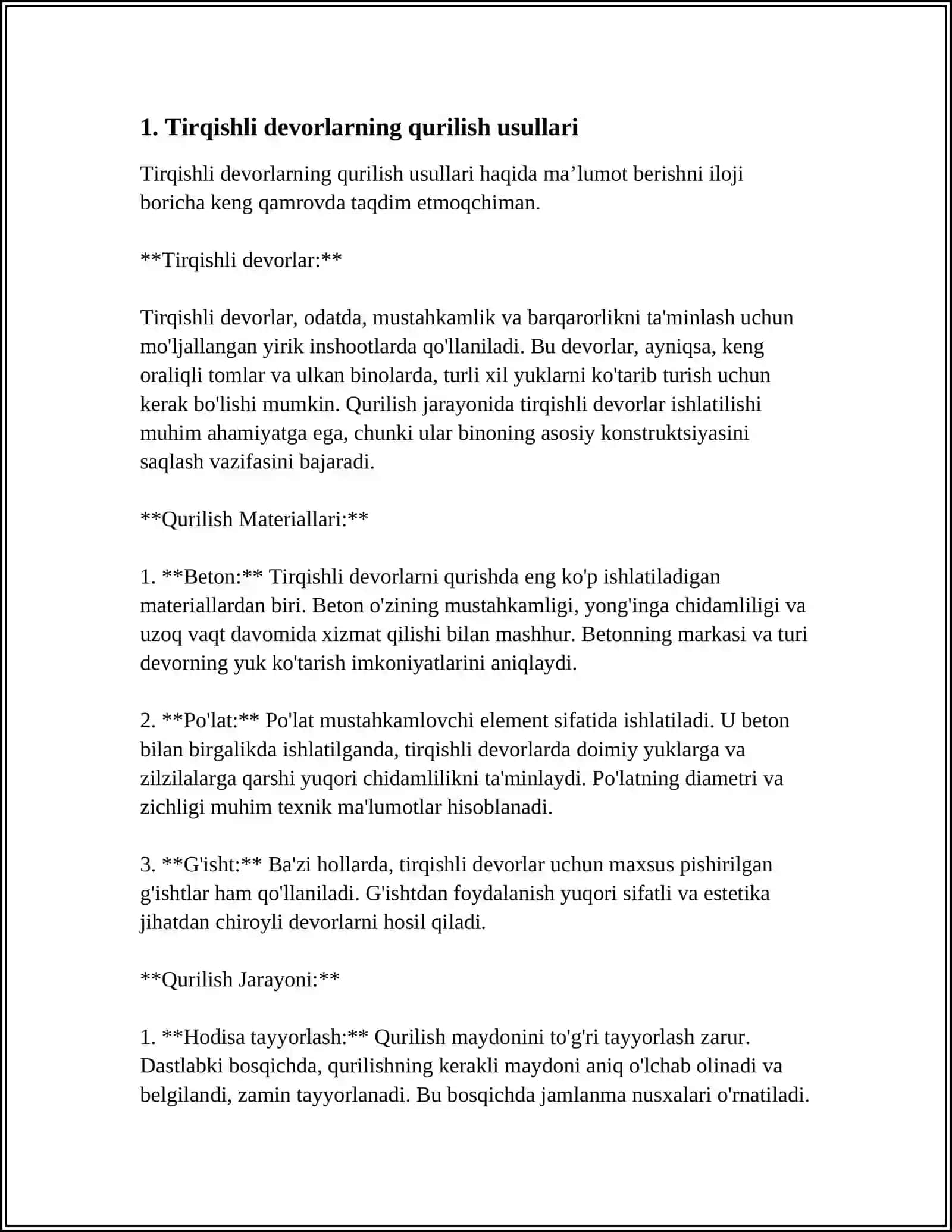 Tirqishli devorlarning qurilish usullari 3