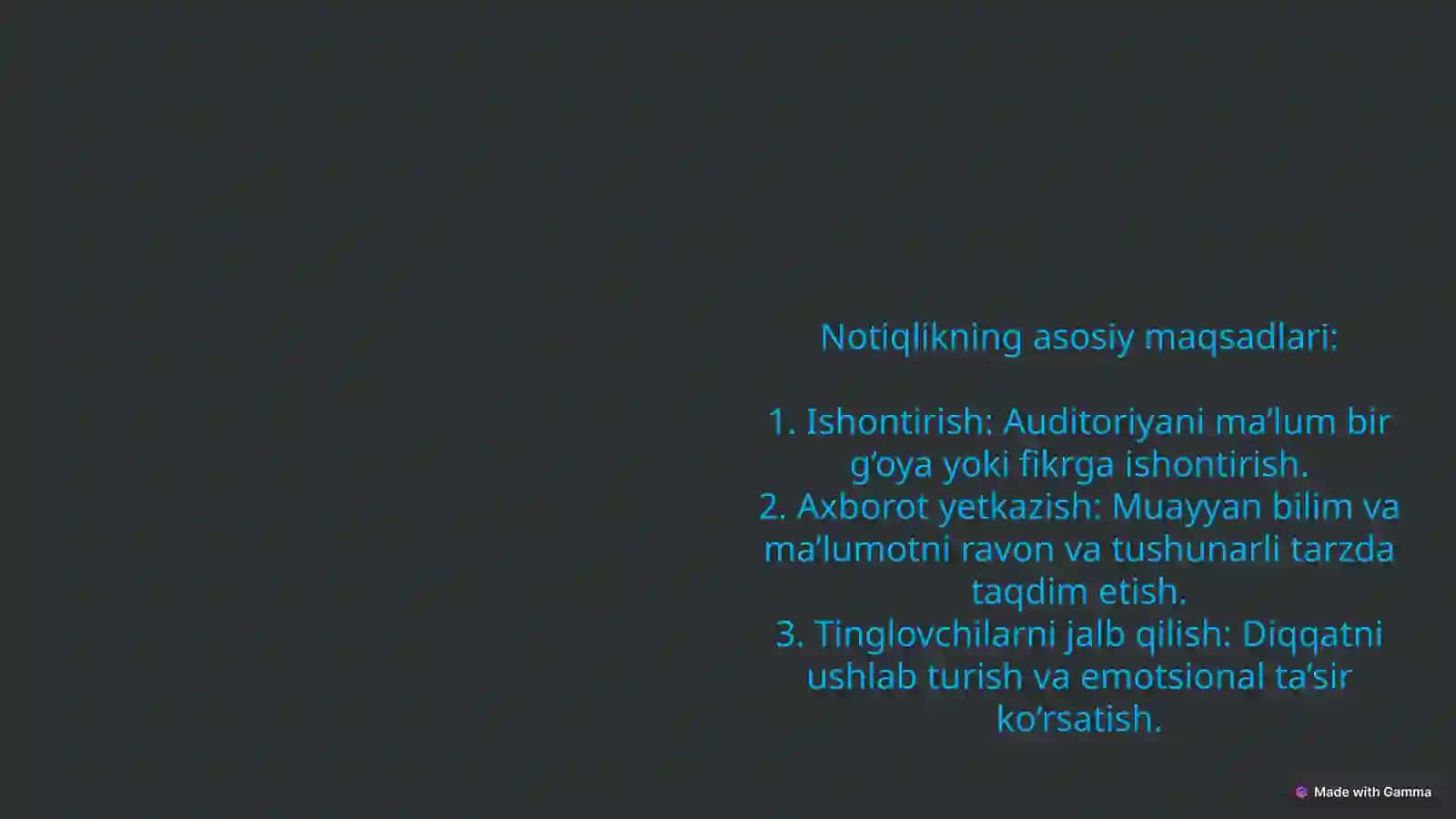 NOTIQLIK NUTQI VA OCHIQ
PODIUM 3
