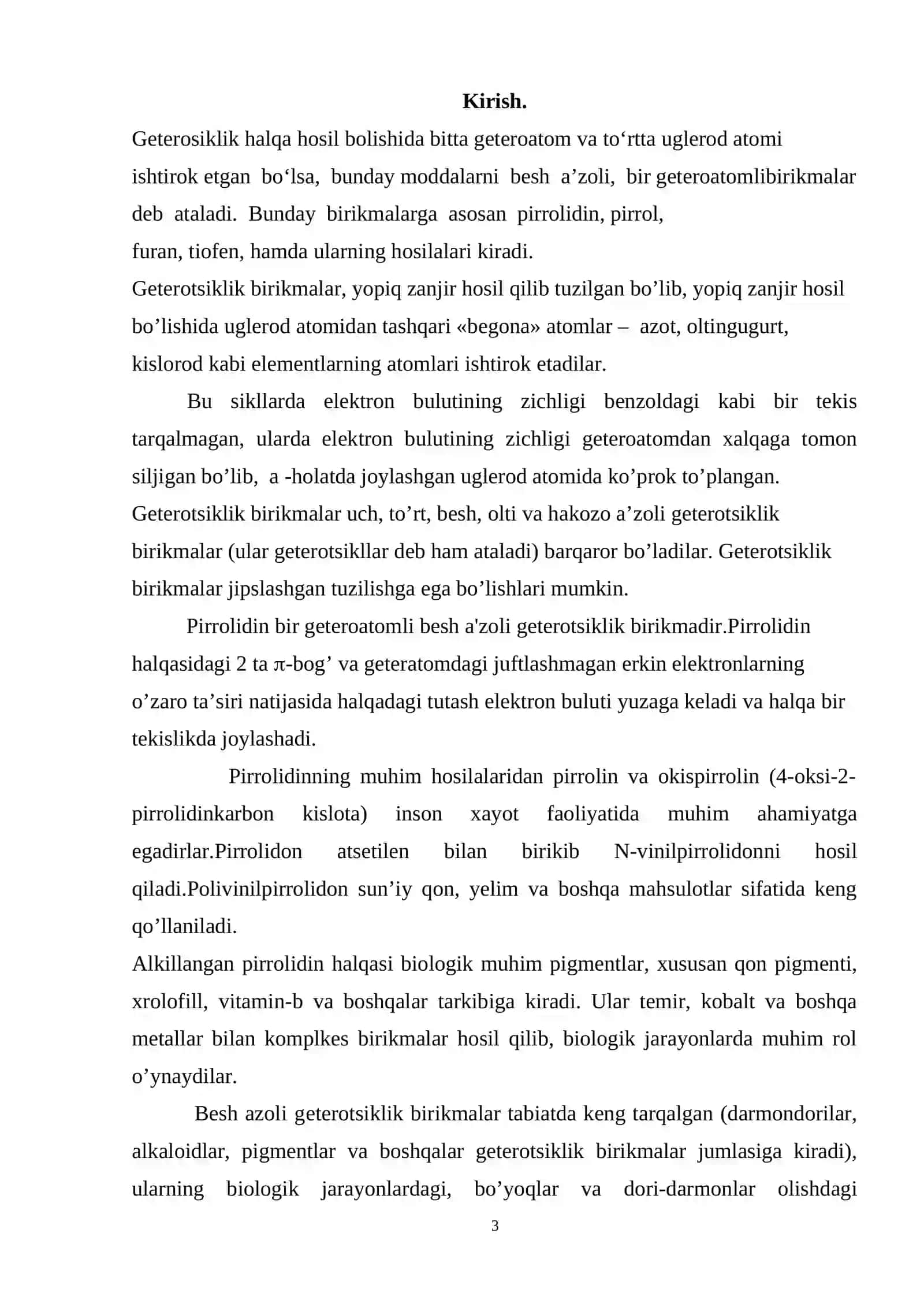 Pirrolidin va uning xossalari 3