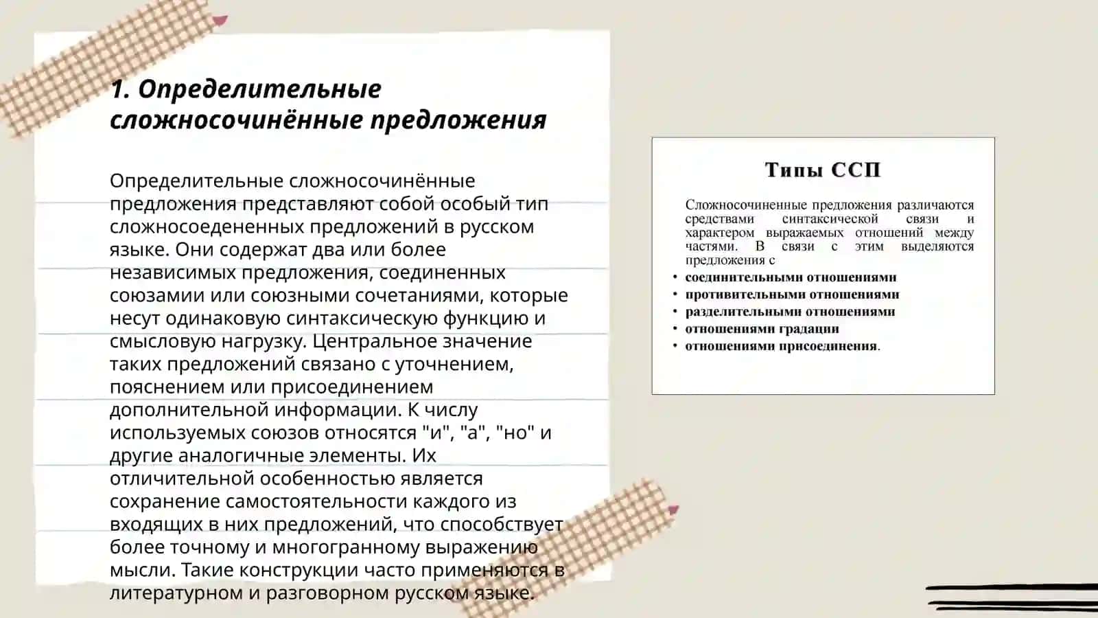 ВИДЫ СЛОЖНОСОСИНЁННЫХ ПРЕДЛОЖЕНИЙ 3