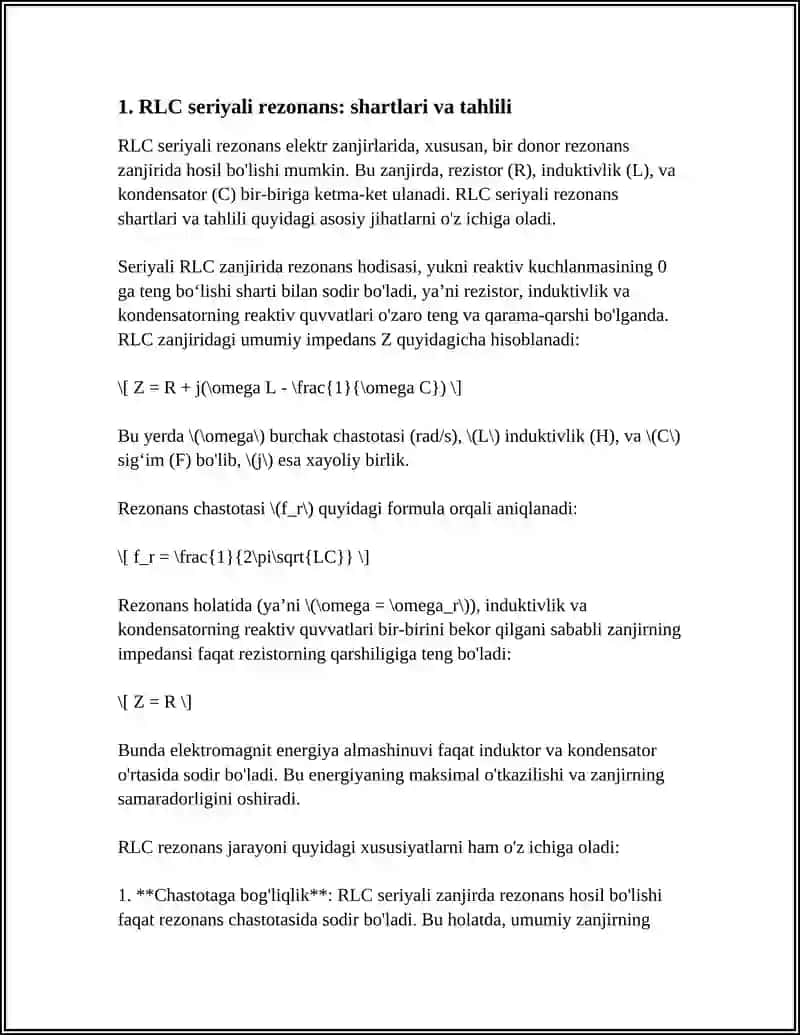 ELEKTR ZANJIRLARIDA REZONANSLAR 3