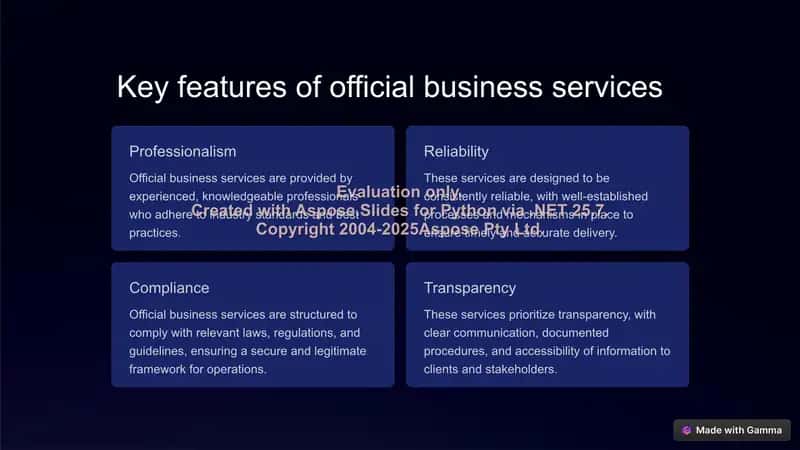 Introduction to Official Business Services 3