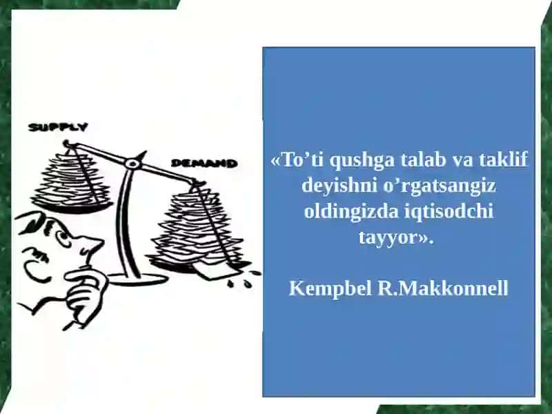 TALAB, TAKLIF VA BOZOR MUVOZANATI 3
