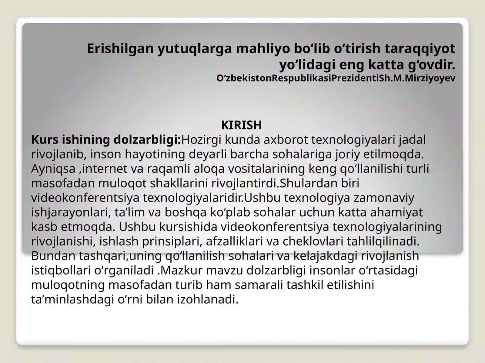 VIDEOKONFERENTSIYANI TASHKIL ETISH VA UNDAN FOYDALANISH 3