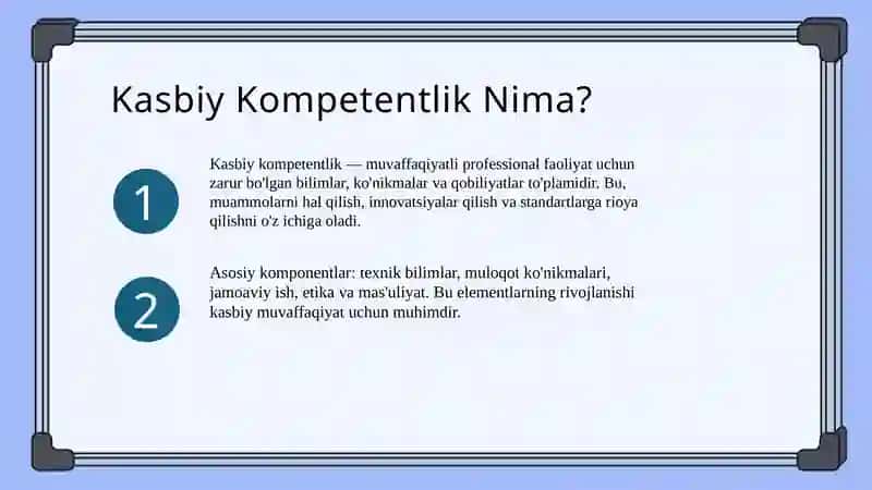 Kasbiy kompetentlik sifatlari. 3