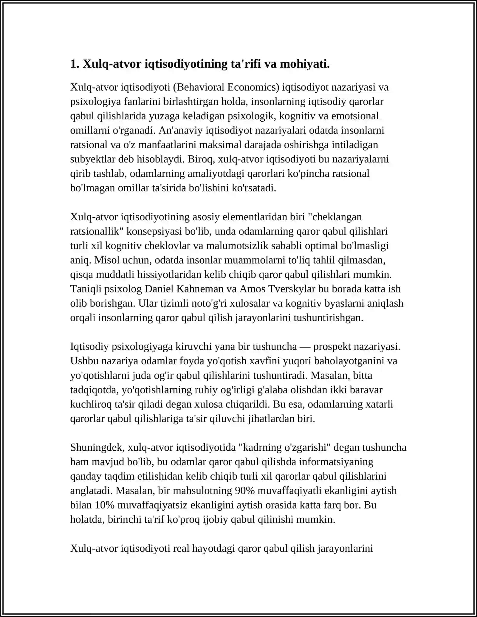 Xulq-atvor iqtisodiyot 3