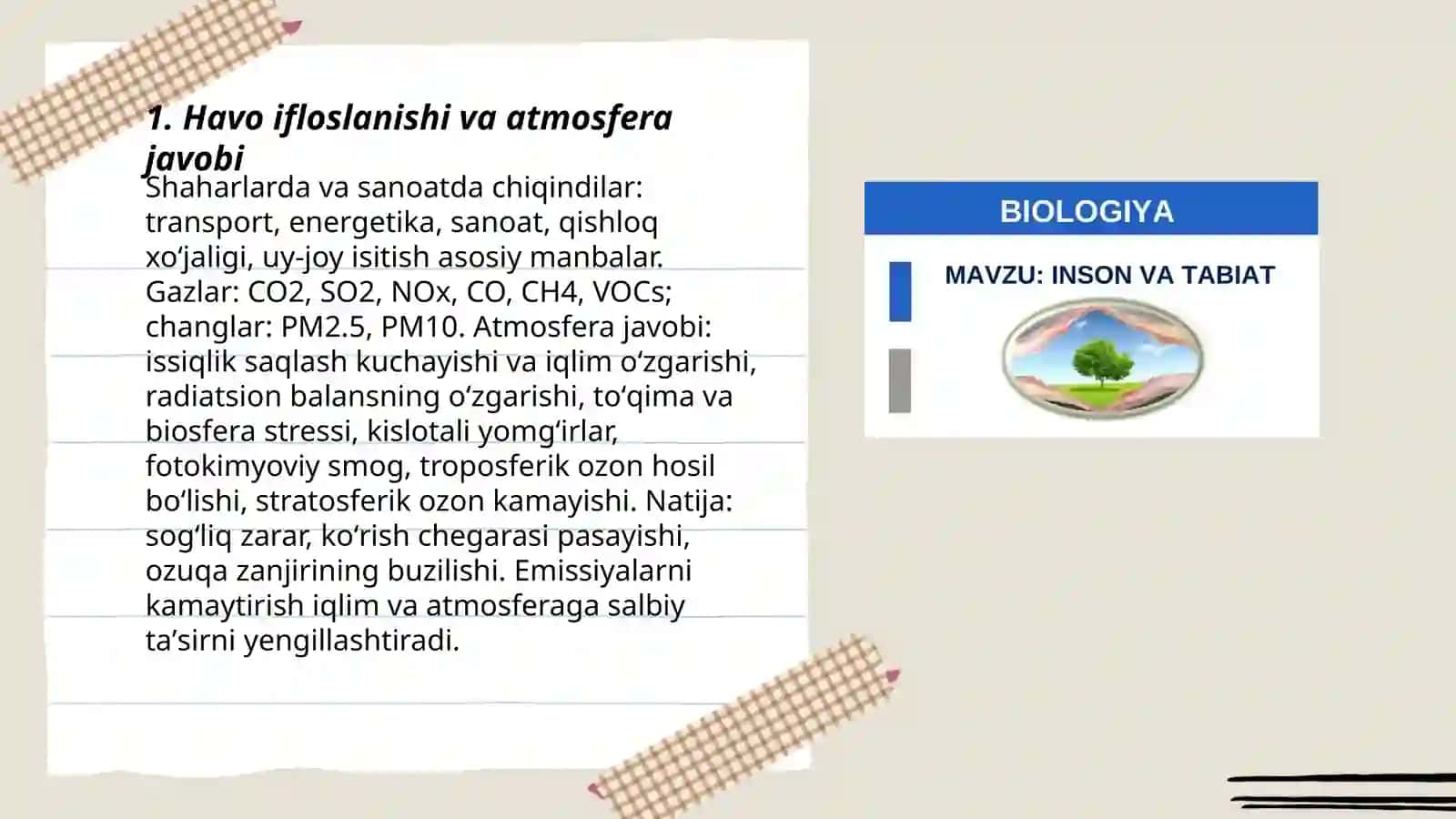 Havo ifloslanishi va atmosfera javobi 3