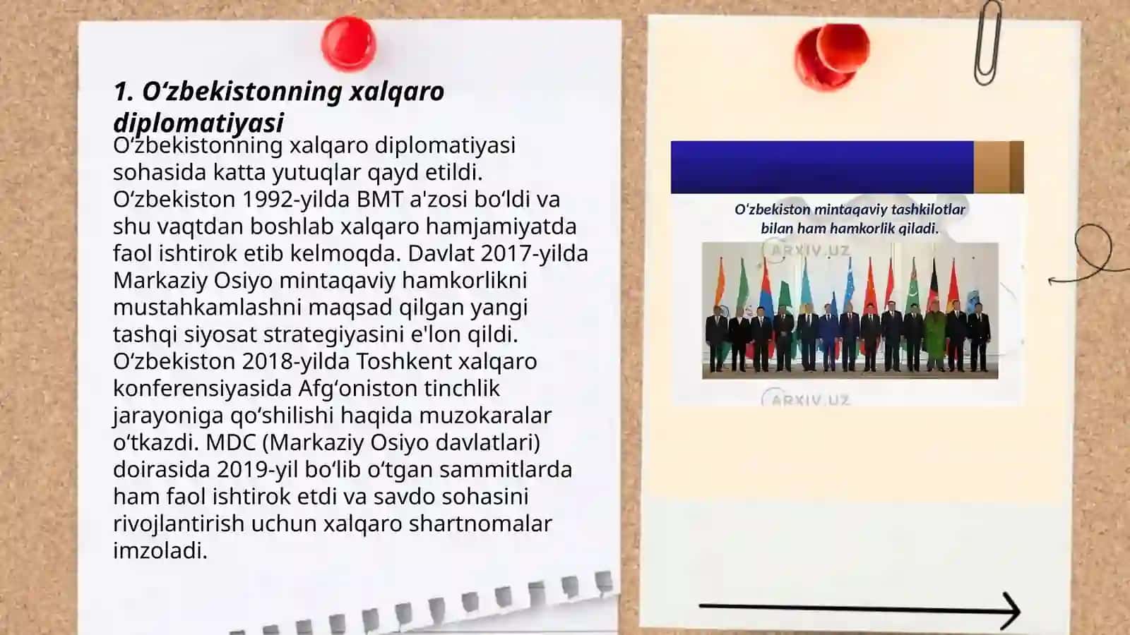 Oʻzbekiston tashqi siyosati va jahon hamjamiyatiga qoʻshilishi 3