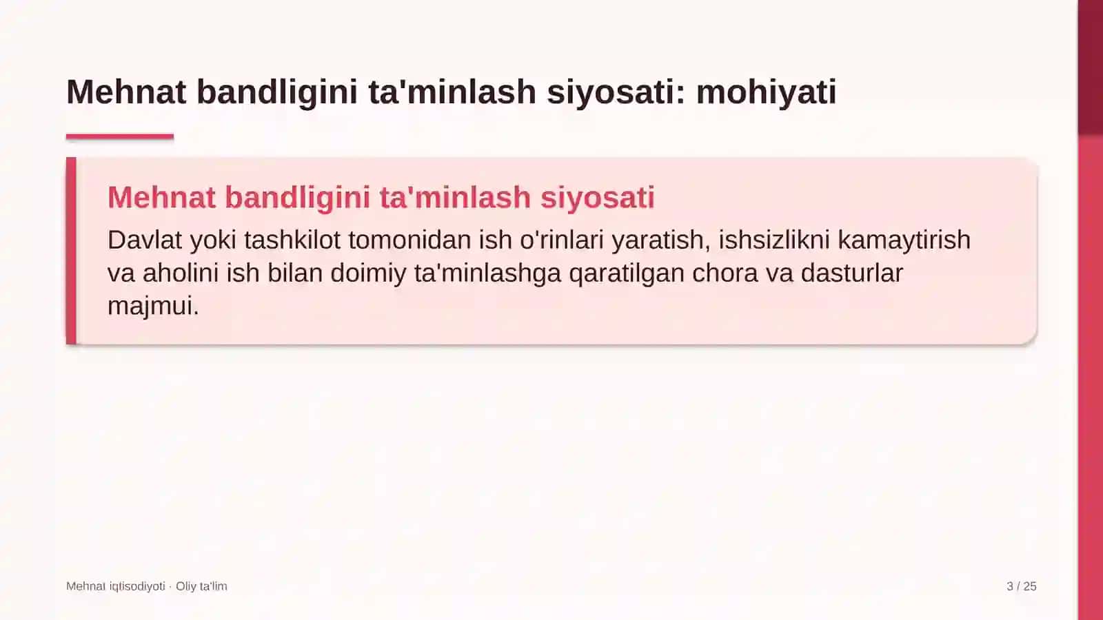 byudjet tashkilotlarida mehnat bandligini ta'minlash siyosati 2603 3
