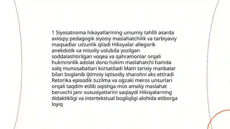 Siyosatnoma hikoyatlarining umumiy tahlili 3