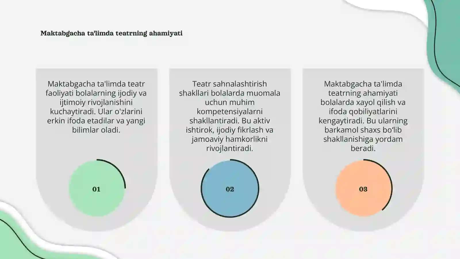 Maktabgacha ta'limda Teatr - sahnalashtirish faoliyatining shakllari 3