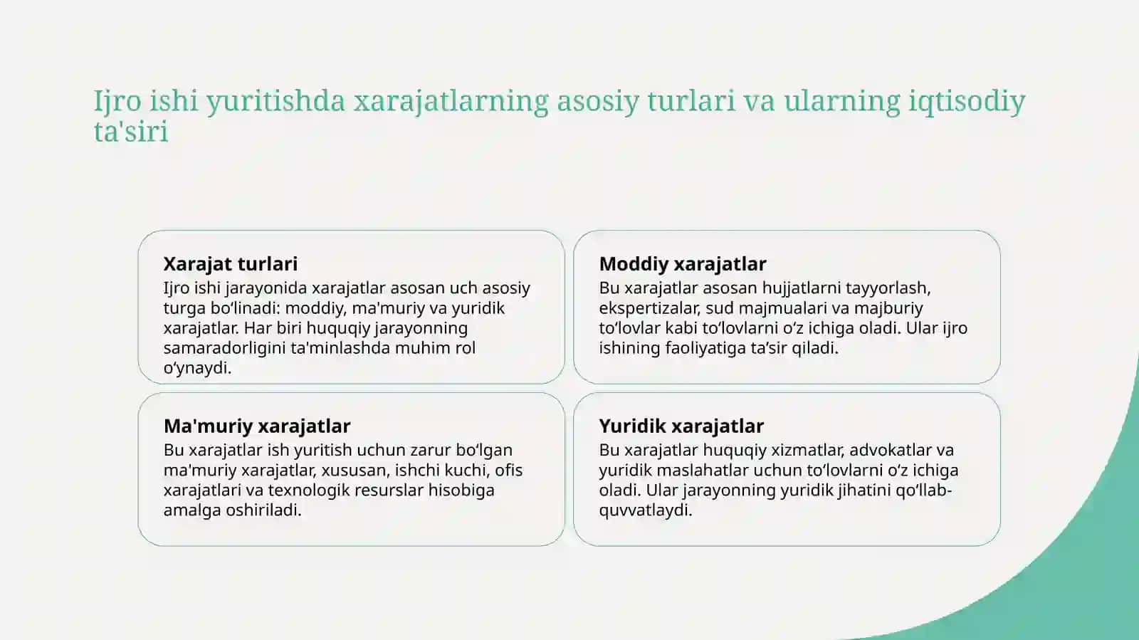 12-mavzu: Ijro ishi yuritishdagi xarajatlar 3