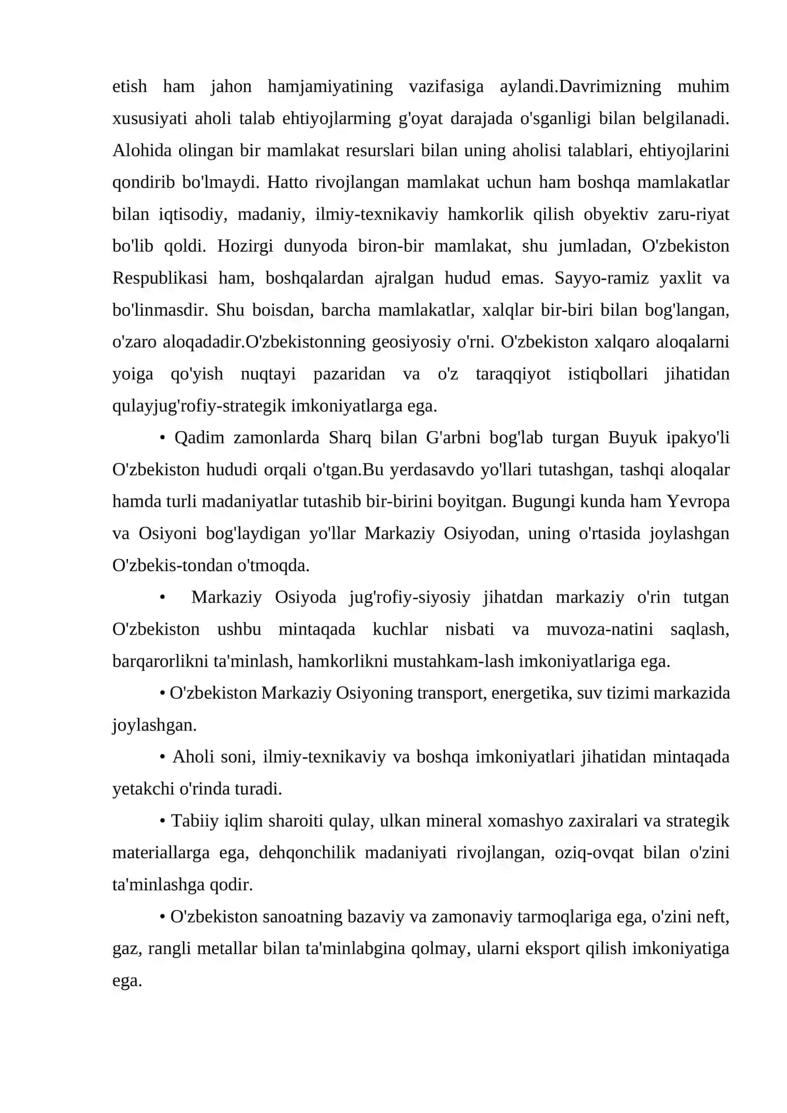 O'ZBEKISTON VA JAHON HAMJAMIYATI 3