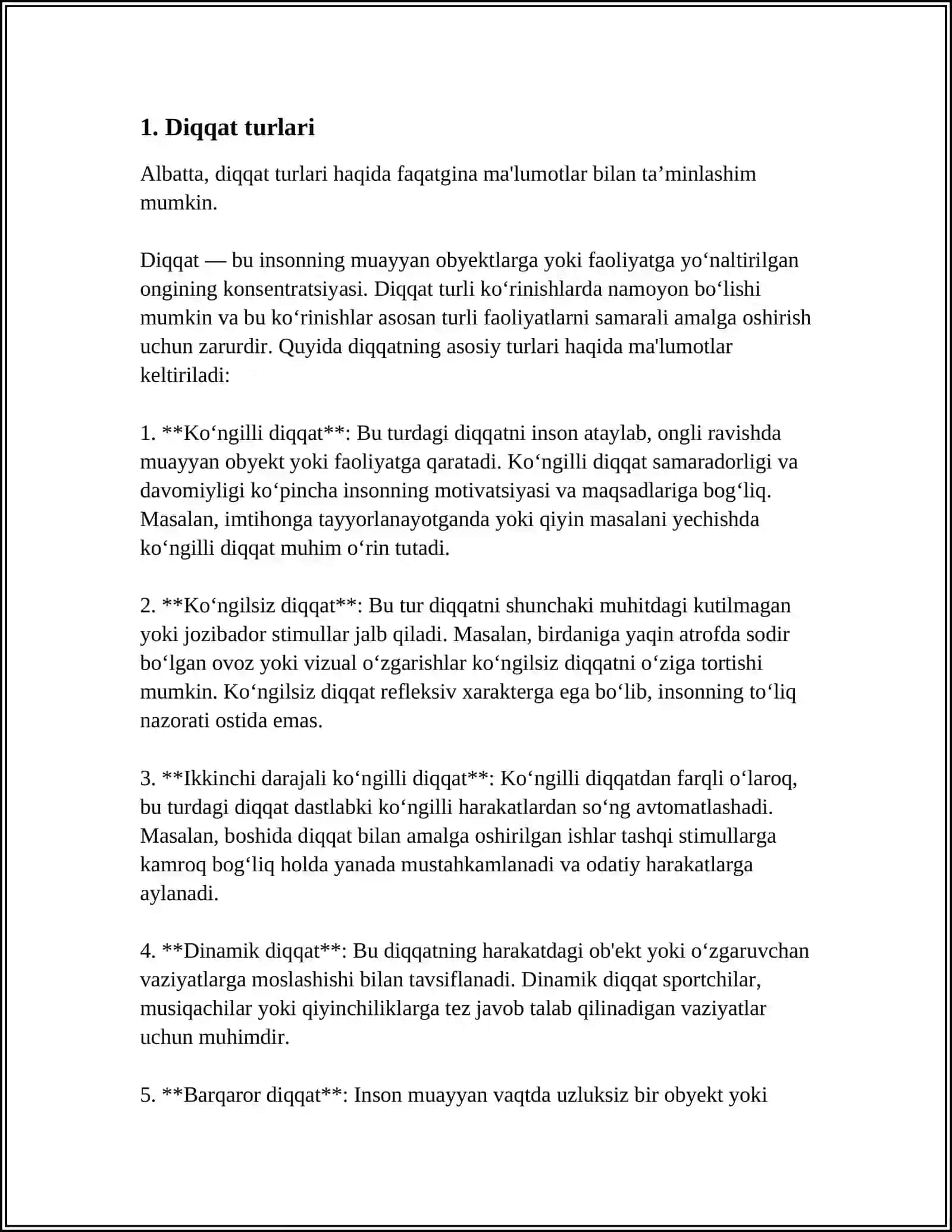 DIQQAT TURLARI VA UNING XUSUSIYATLARI 3