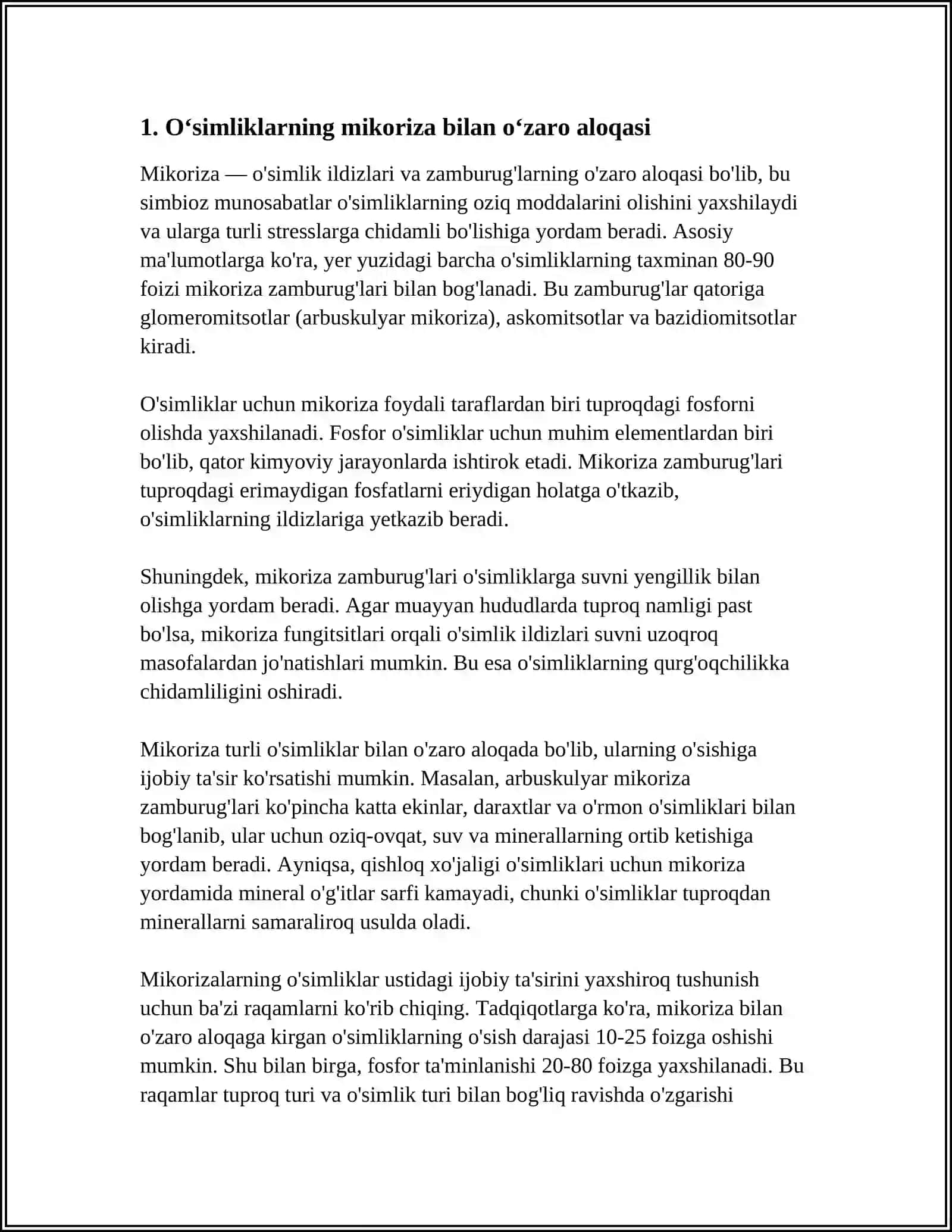 OʻSIMLIK VA MIKROORGANIZMLARNING OʻZARO MUNOSABATI 3