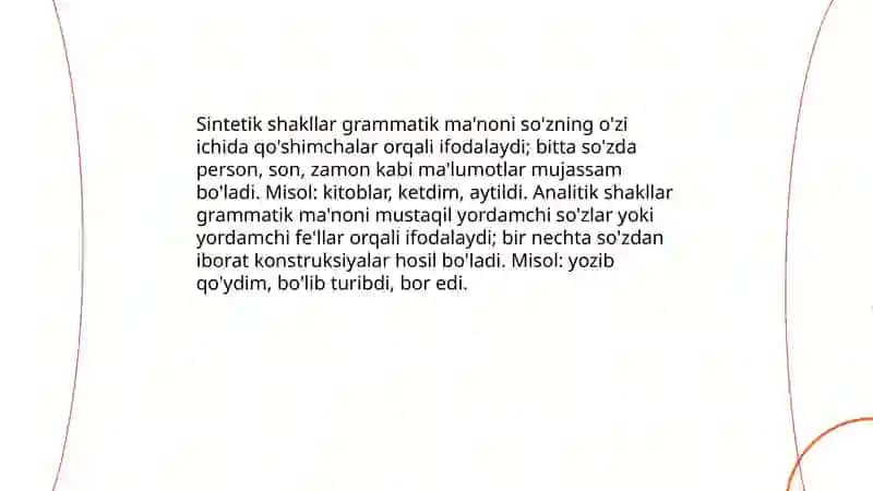 So'zlarning sintetik va analitik shakllari 3