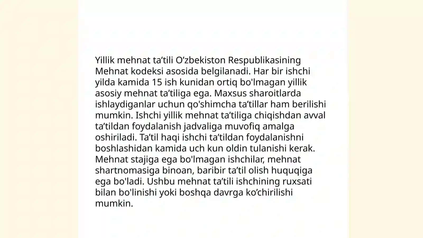 Yillik Mehnat Ta’tili Berish 3