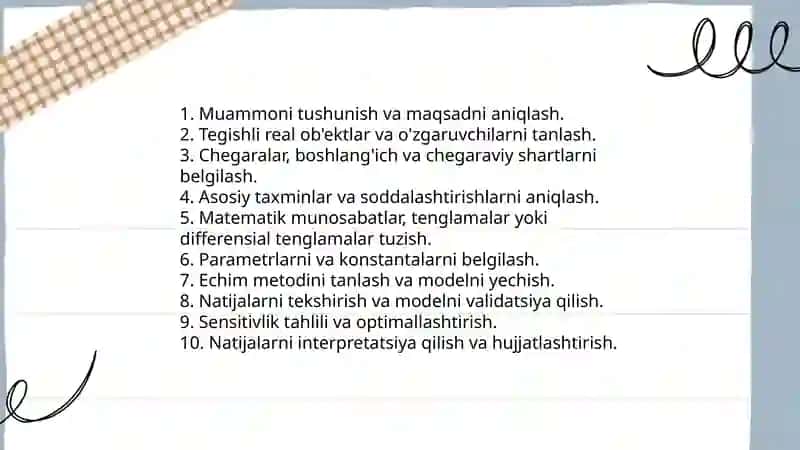Matematika Masalalarini madellashtirish usullari 3