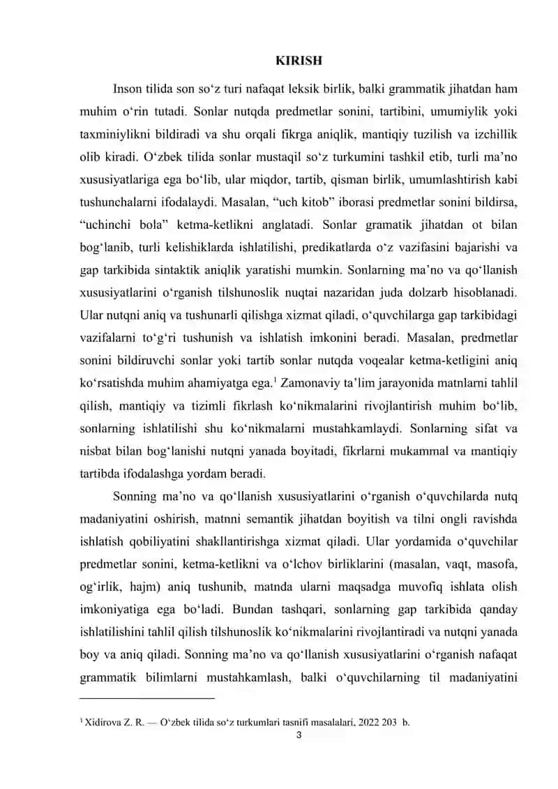 Sonning ma’no xusisiyatlari va qo’llanish xususiyatlari 3