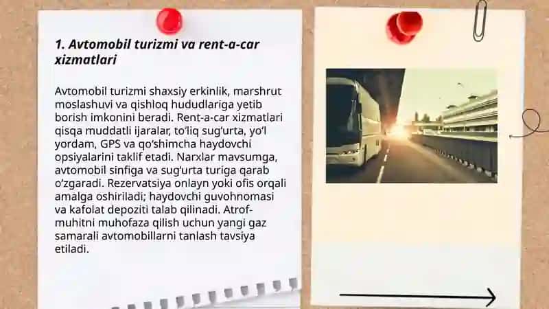 Turizmda transport vositalari 3