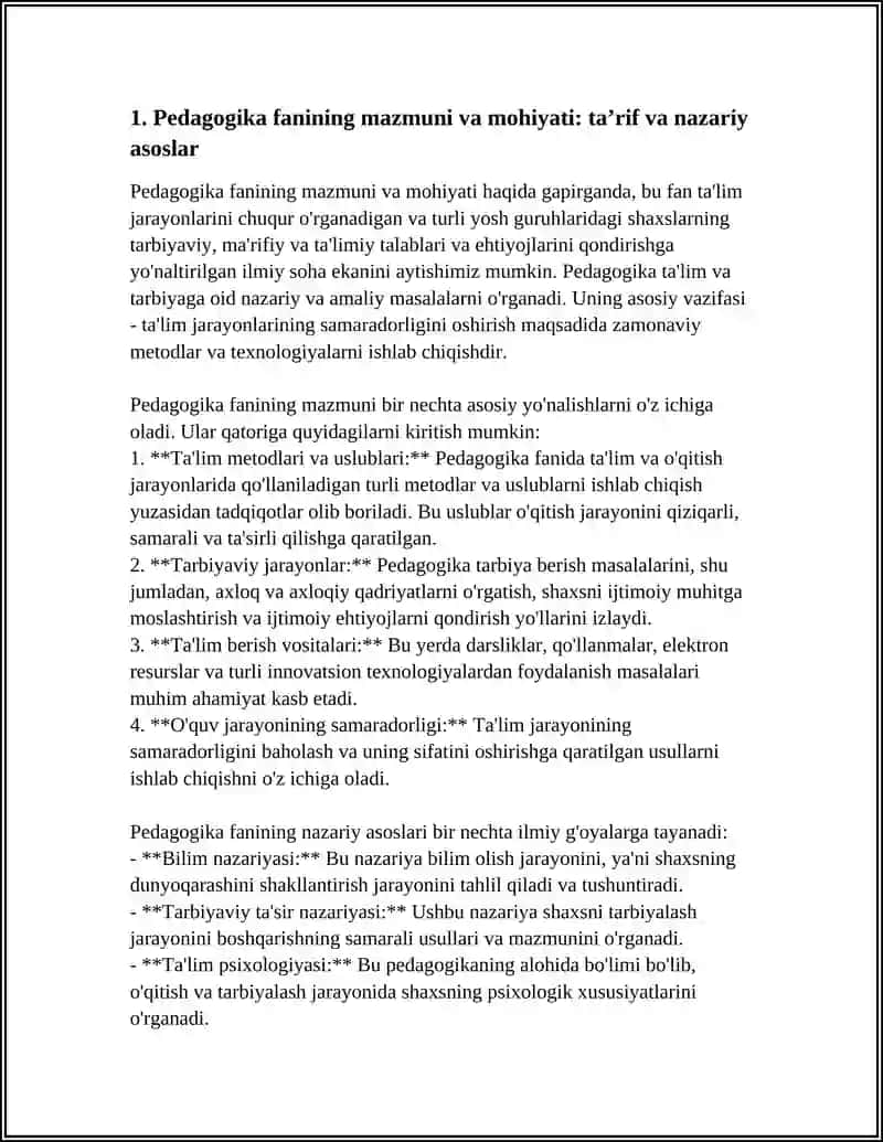 Pedagogika Fanining Mazmuni va Mohiyati 3