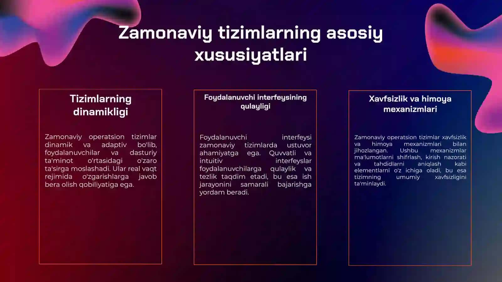 Zamonaviy operatsion tizimlar tahlili 3