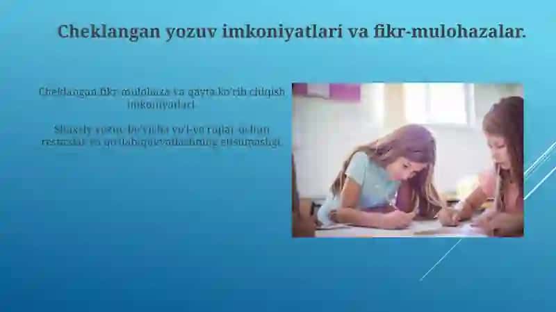 Yozuvni o'rgatishda duch kelinadigan muammolar 3
