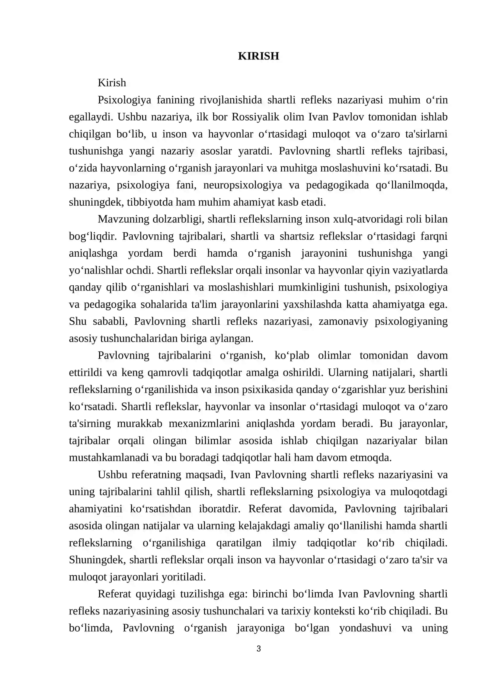 Ivan Pavlov: Shartli refleks tajribasi 3