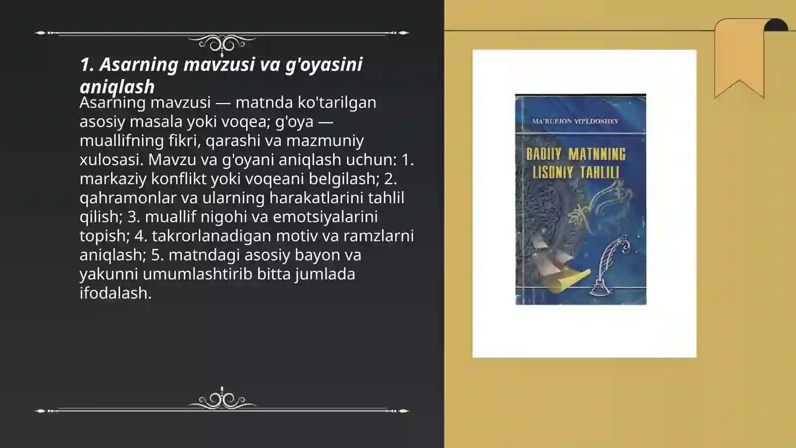 Badiiy mantnni tahlil qilish tamoyillari 3
