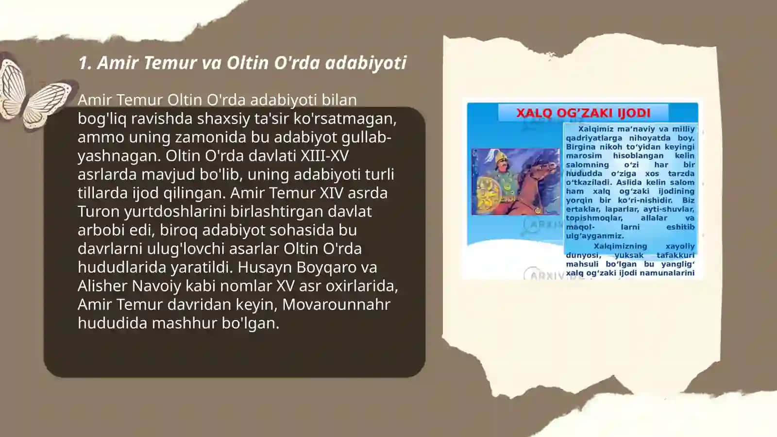 Oltin O'rda o'zbek adabiyoti 3