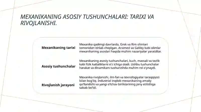 Mexanika va uning asosiy tushunchalari 3