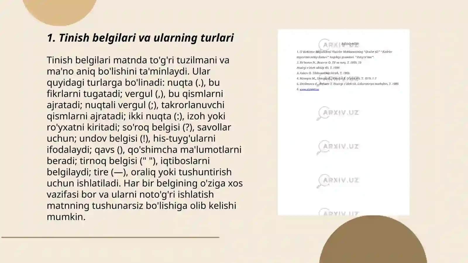 Tinish belgilari haqida 3