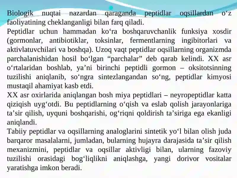 Oqsillar va peptidlar 3