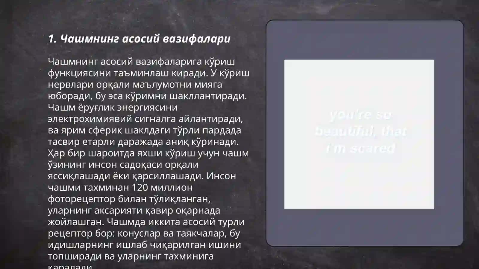 Чашм ва хусусиятҳои он 3