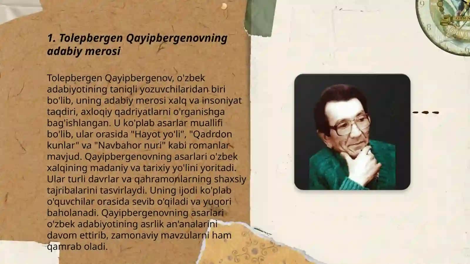 Tolepbergen Qayipbergenovning adabiy merosi 3