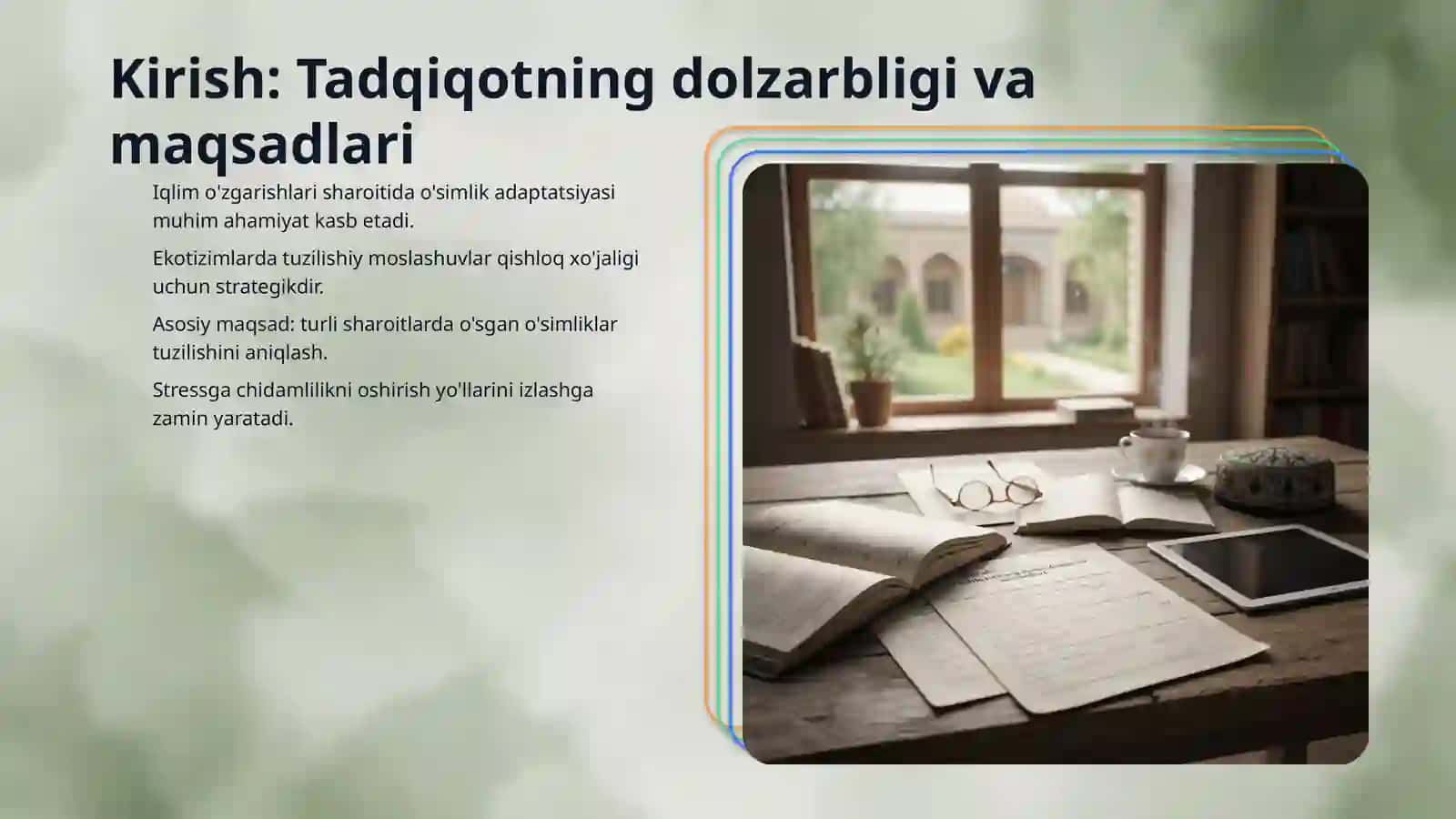 Turli muhit sharoitida oʻsgan oʻsimliklarning tuzilishini taqqoslash 3