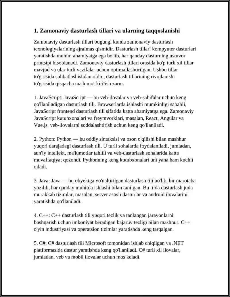 ZAMONAVIY DASTURLASH TEXNOLOGIYALARI 3