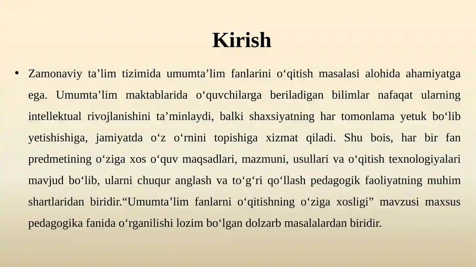 Umumtaʼlim fanlarini oʻqitishning oʻziga xosligi 3