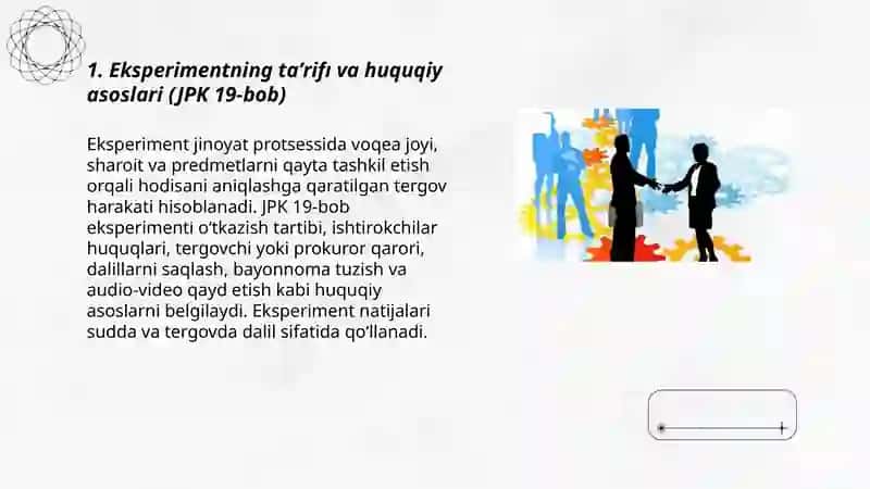 Jinoyat protsessual kodeksi.19-bob Eksperiment 3
