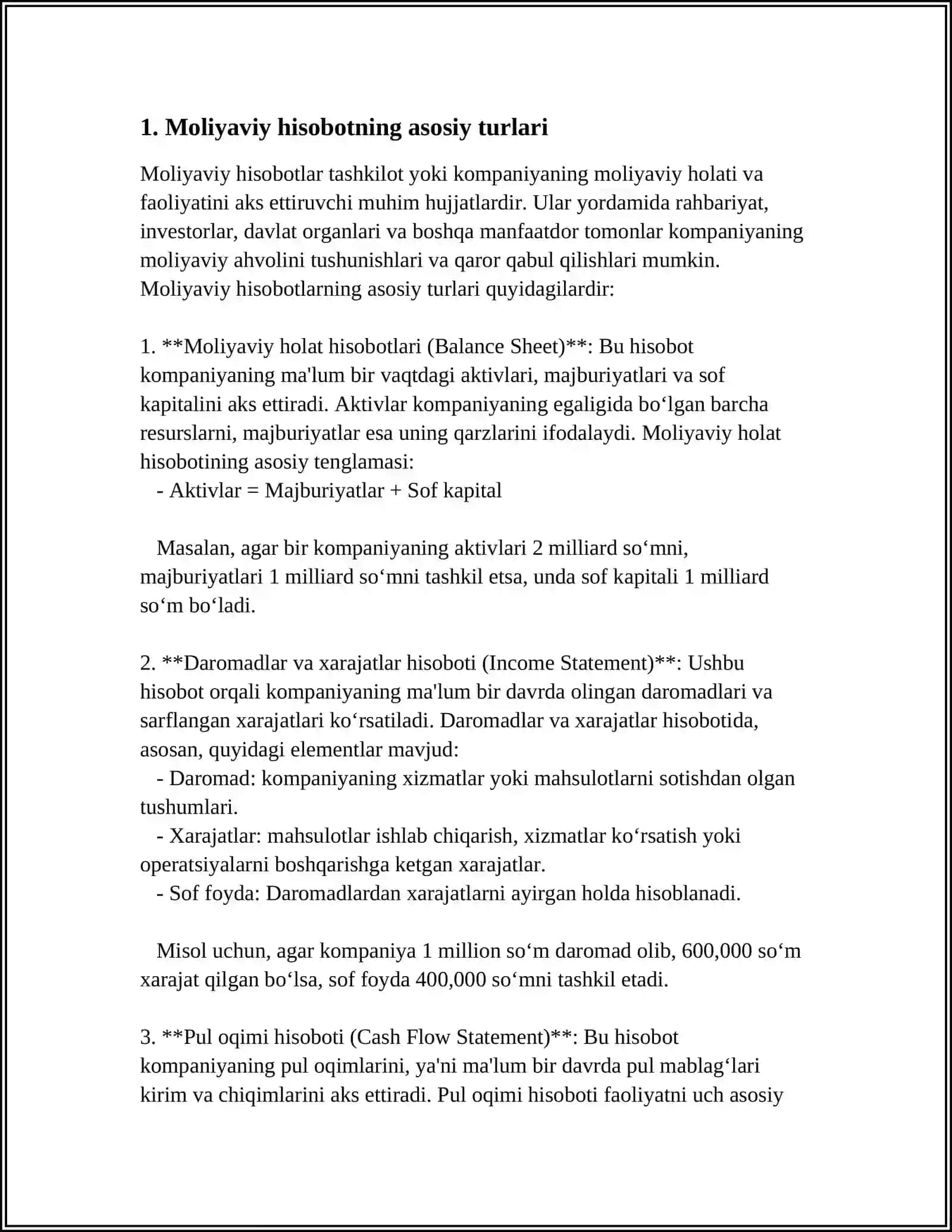 Moliyaviy hisobot 3