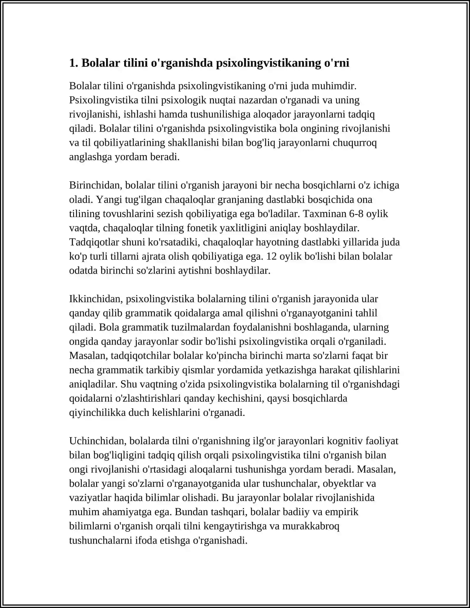 PSIXOLINGVISTIKA.BOLALAR TILINING RIVOJLANISHI 3