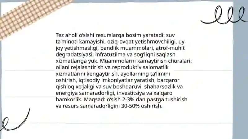 Demografiya muammolar, va ularga kurash choralari 3