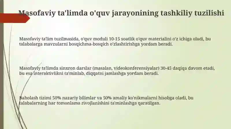 Masofaviy ta'limda o'quv jarayonining tashkiliy tuzilmasi 3
