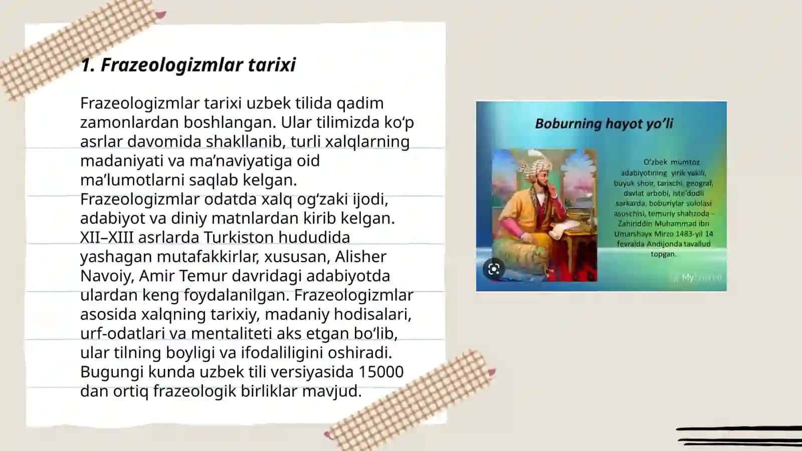 O'zbek adabiy tili frazeologizmlari 3