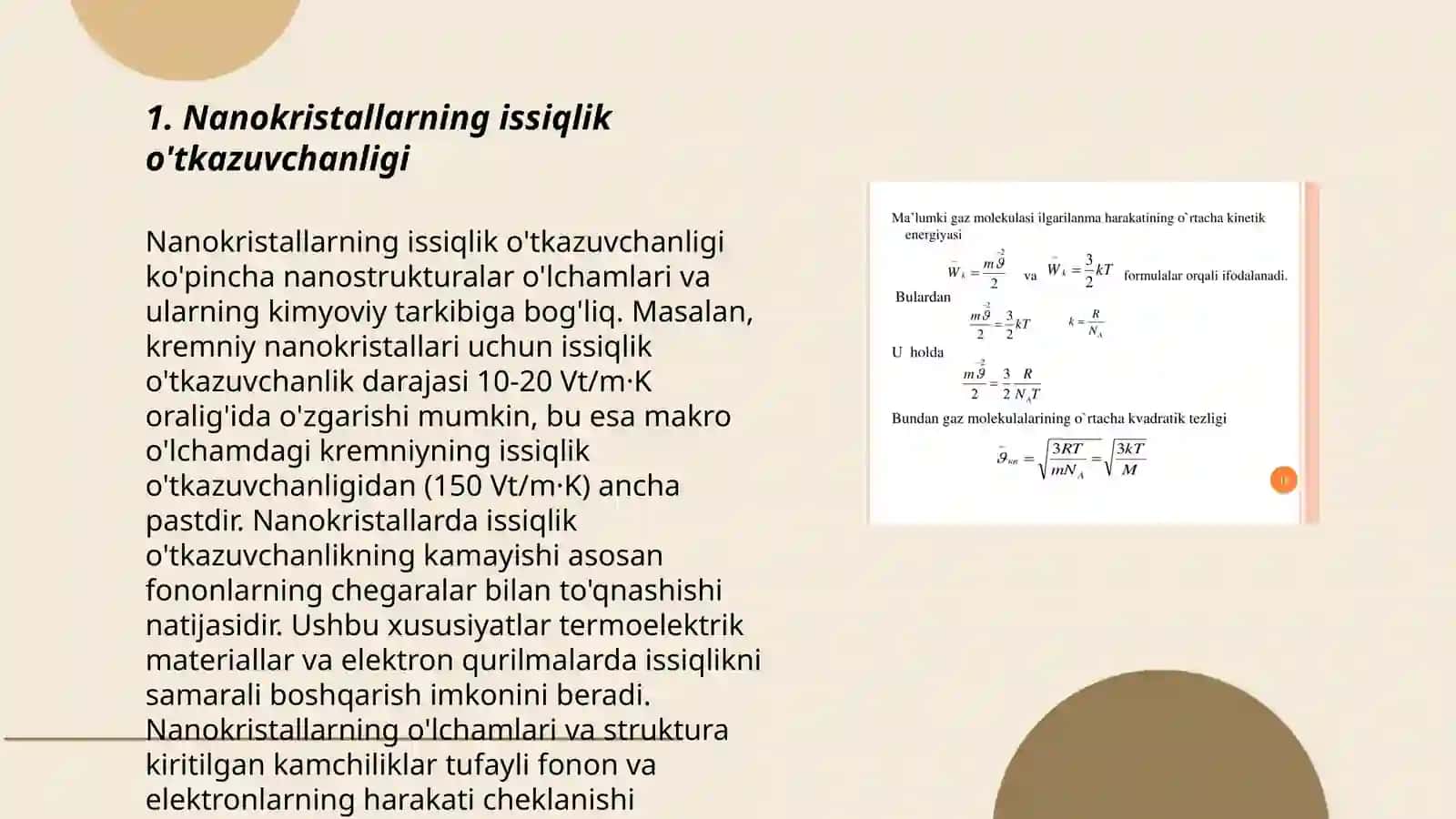 Nanokiristallarda issiqlik hodisalari 3
