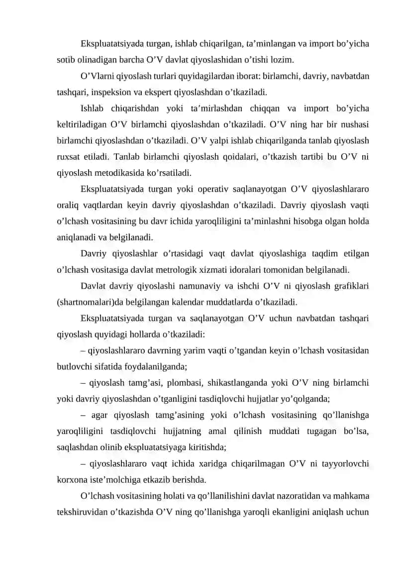 O’lchash vositalarini qiyoslash va uning turlari 3