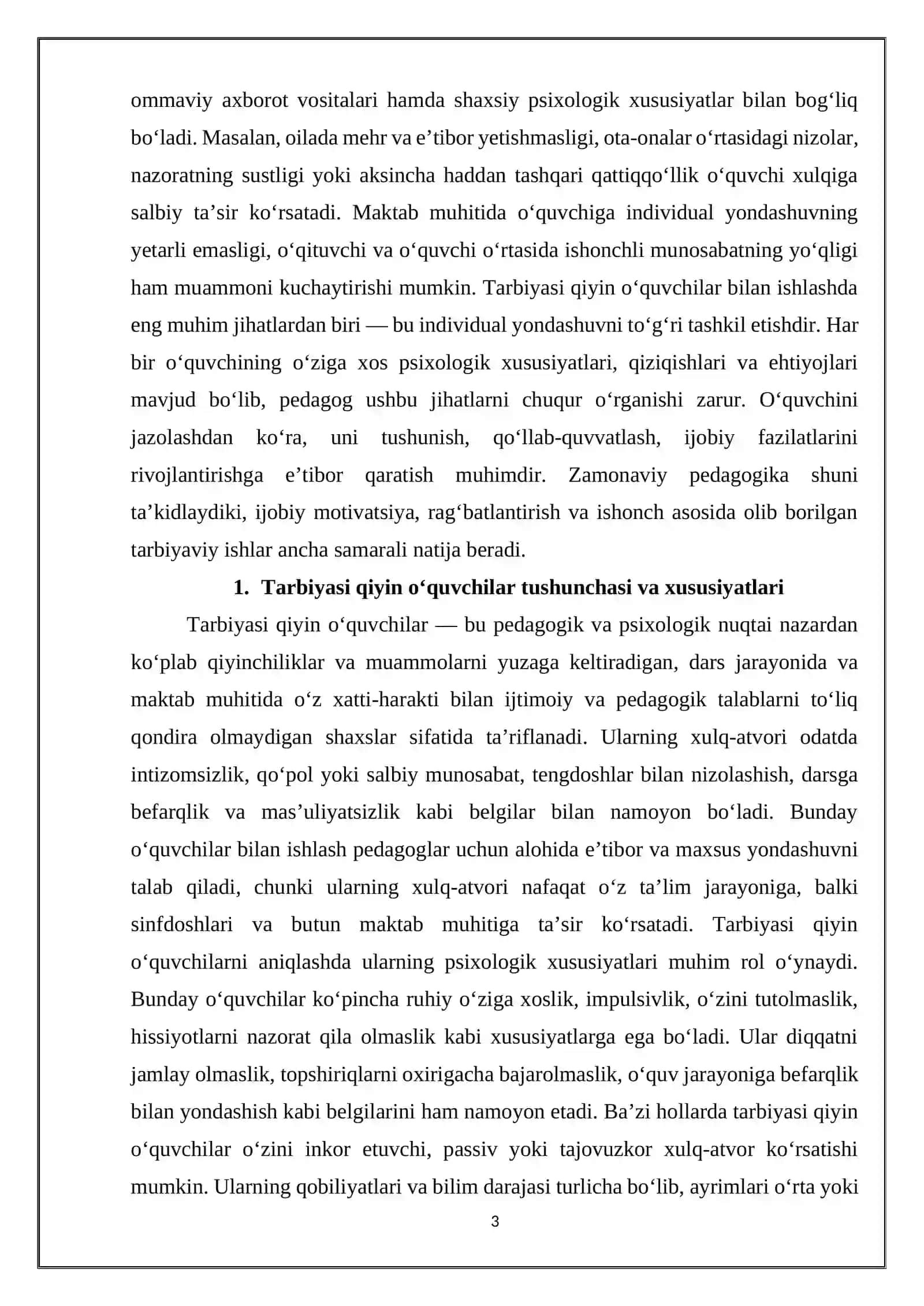 Tarbiyasi qiyin o'quvchilar bilan ishlash usullari 3