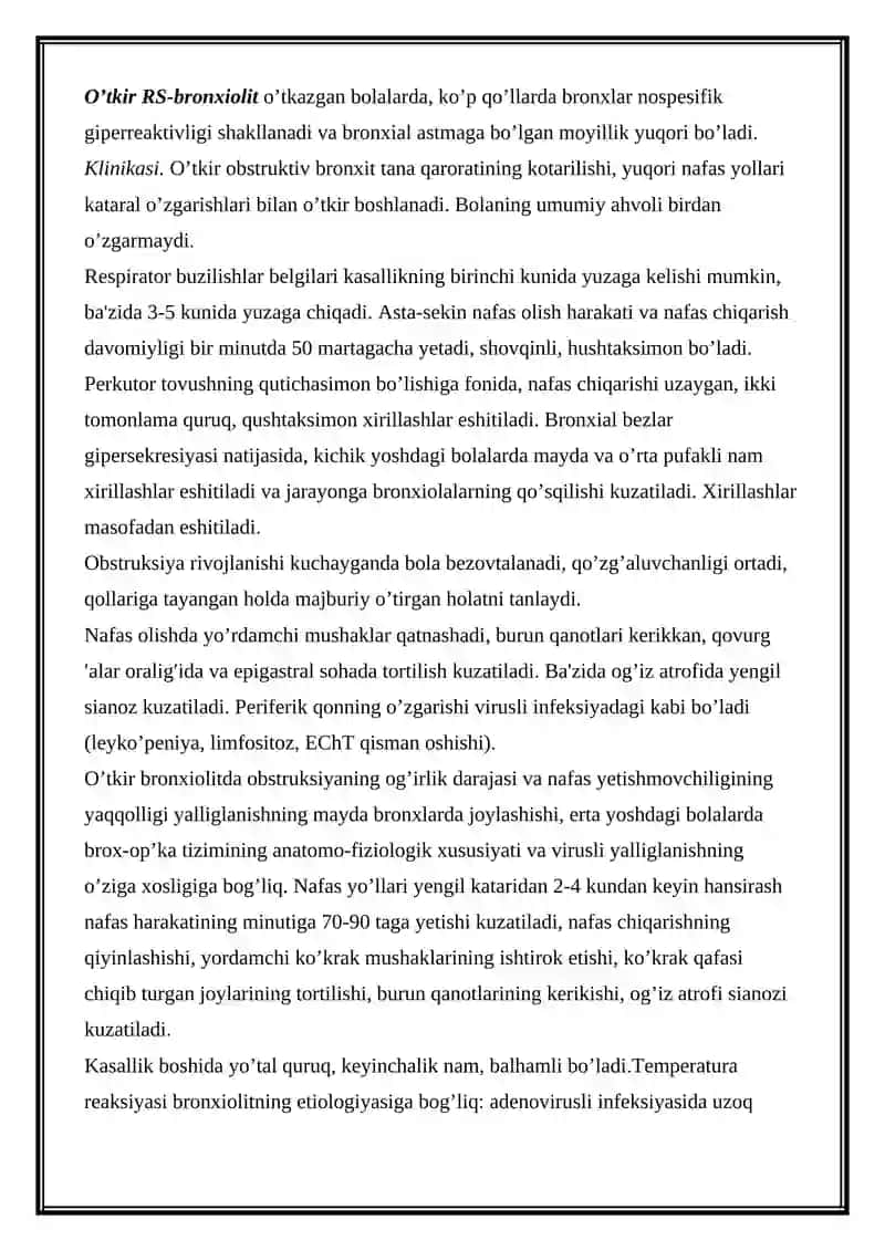 O'tkir obstruktiv bronxit va bronxiolit 3