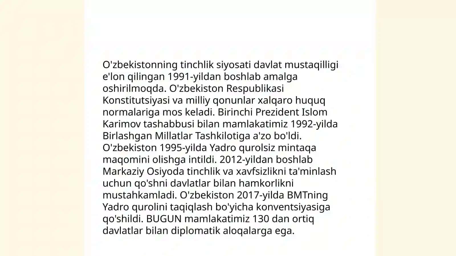 O'zbekistonning tinchlik siyosati 3